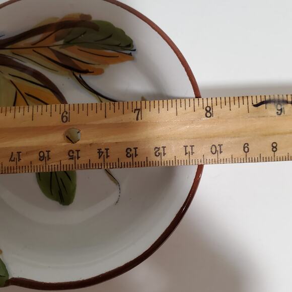 Painted Ceramic Double Serving Dish Divided Bowl Snacks Nuts Dips Italy - Picture 13 of 16